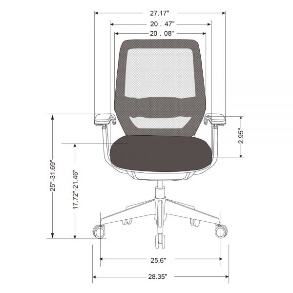 WorkPro Sentrix Ergonomic Mesh/Fabric Mid-Back Manager's Chair， 3D Arms， Black， BIFMA Certified