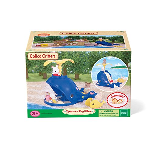 Calico Critters Splash and Play Whale - Have a Fun Day in the Sun - Includes a Slide, Sand Box, Bucket, Shovel, and Rocker -