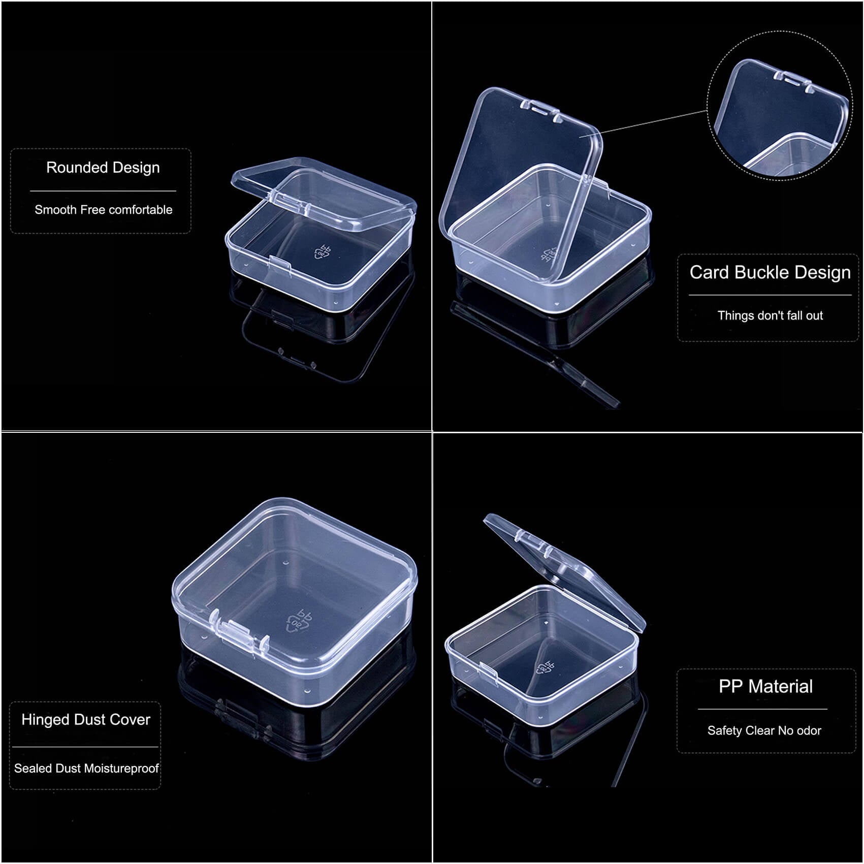 12Pcs Bead Organizer with Lid Small Transparent Plastic Craft Organizer Screw Organizer Bead Storage Small Plastic Containers with Lid for Jewelry Diamond Art, 1Pc Organizer Box with Hinged Lid