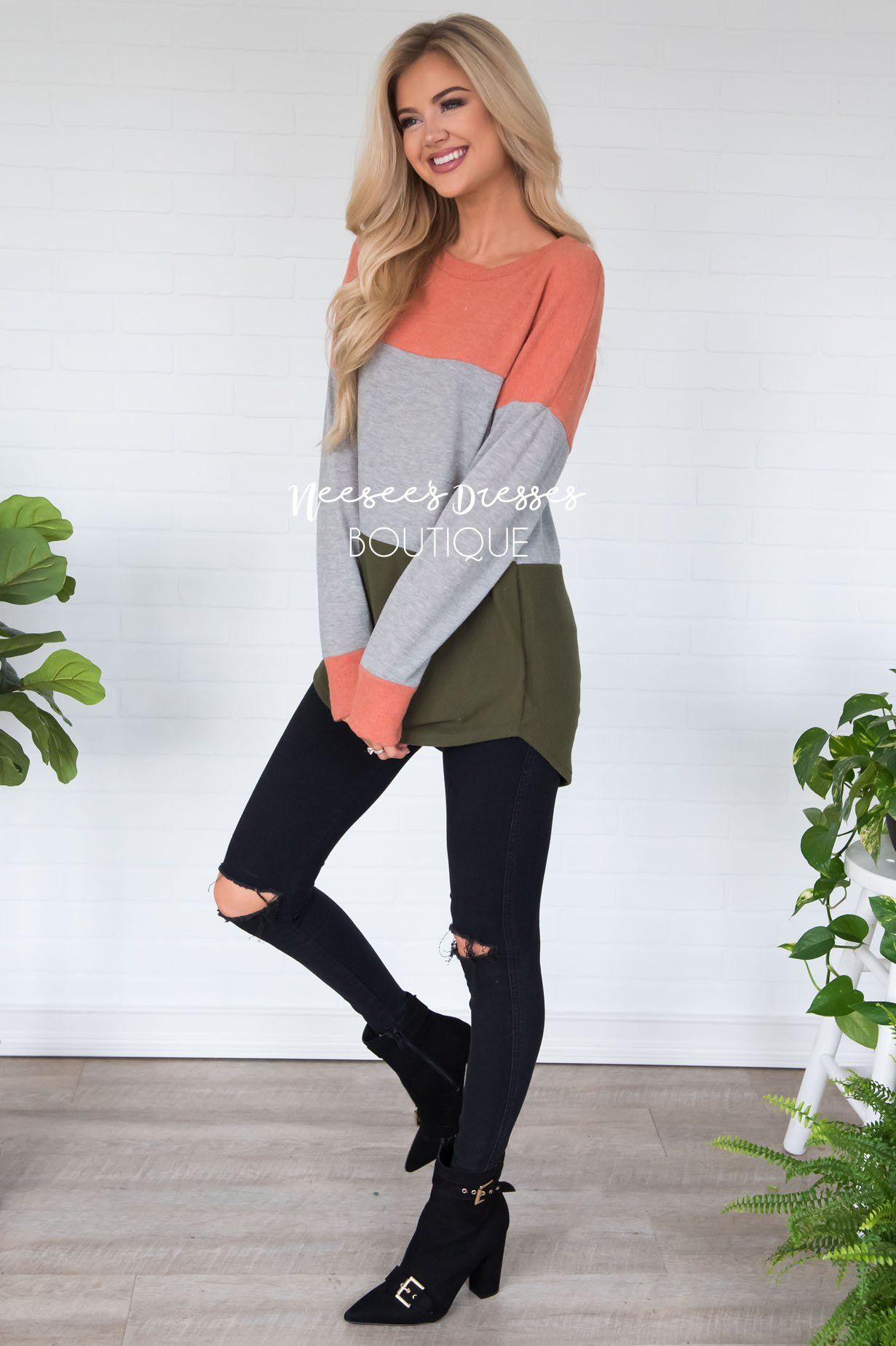 Darling Be Mine Color Block Sweater