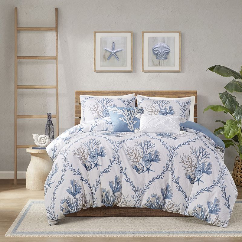 Harbor House Pismo Beach 5-Piece Cotton Duvet Cover Set with Throw Pillows