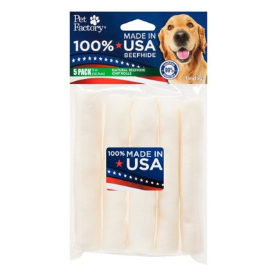 Pet Factory Natural Beefhide Chip Rolls Dog Bones