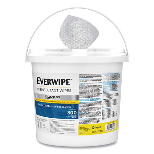 Legacy Everwipe Disinfectant Wipes | 6 x 8， 800