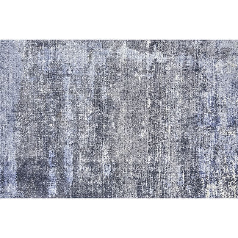 Weave and Wander Cashel Blue Abstract Watercolor Area Rug