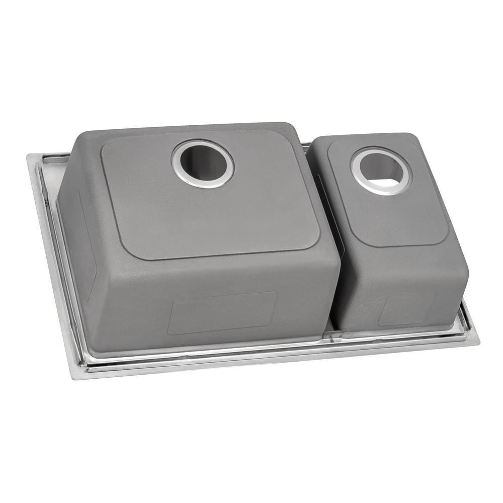 Ruvati 33 in. Double Bowl Drop-in 16-Gauge Stainless Steel Kitchen Sink 3070 RVM5176