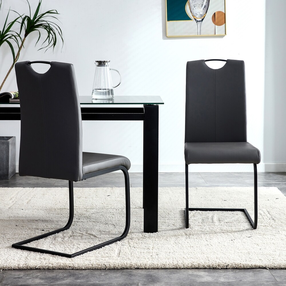 Set of 2 Dining Chairs with Metal Leg