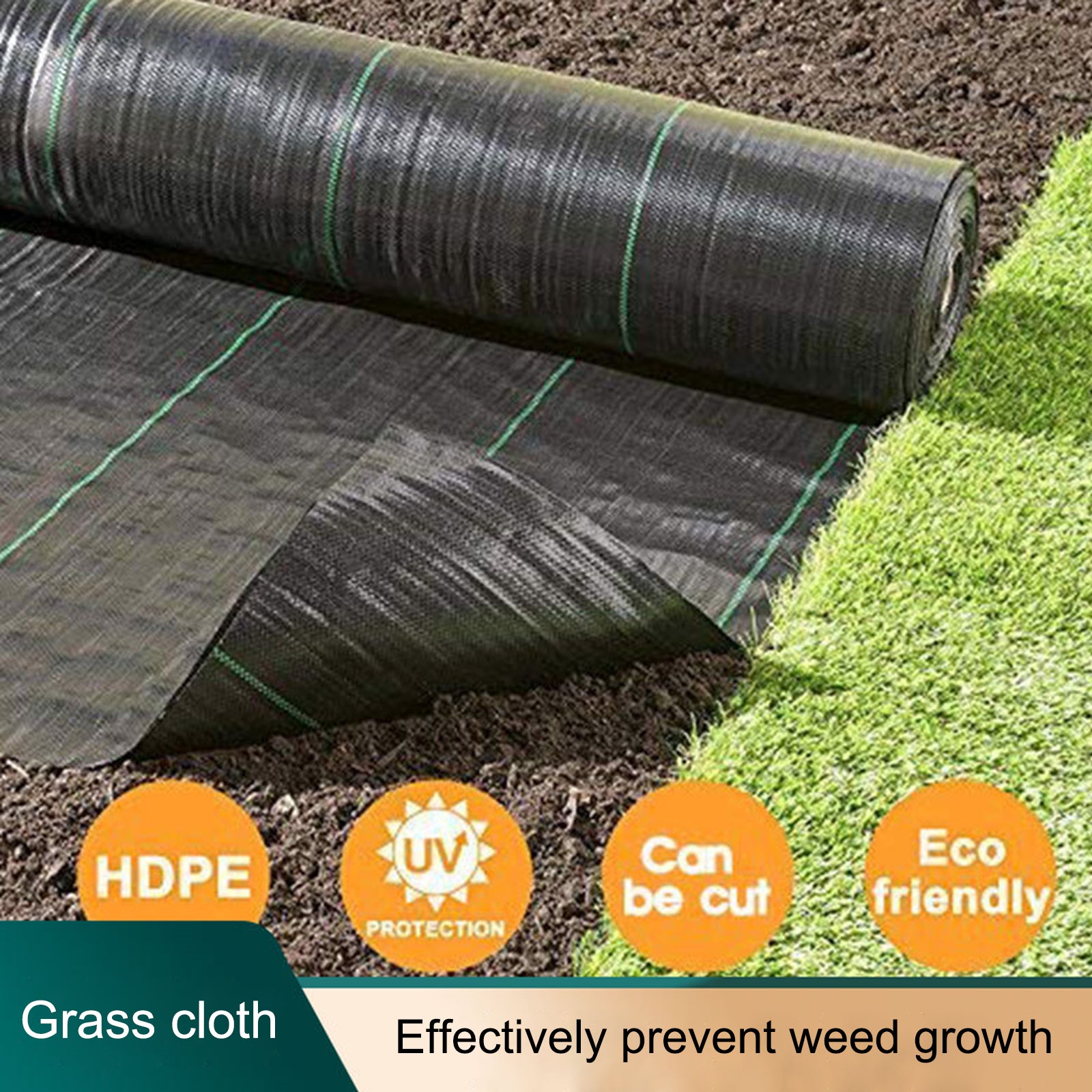 BToBackyard Plastic Mulch Ground Cover Weed Film Woven Grass Cloth Fabric Weave PP Black Garden Landscape Breathable Sheet Mat