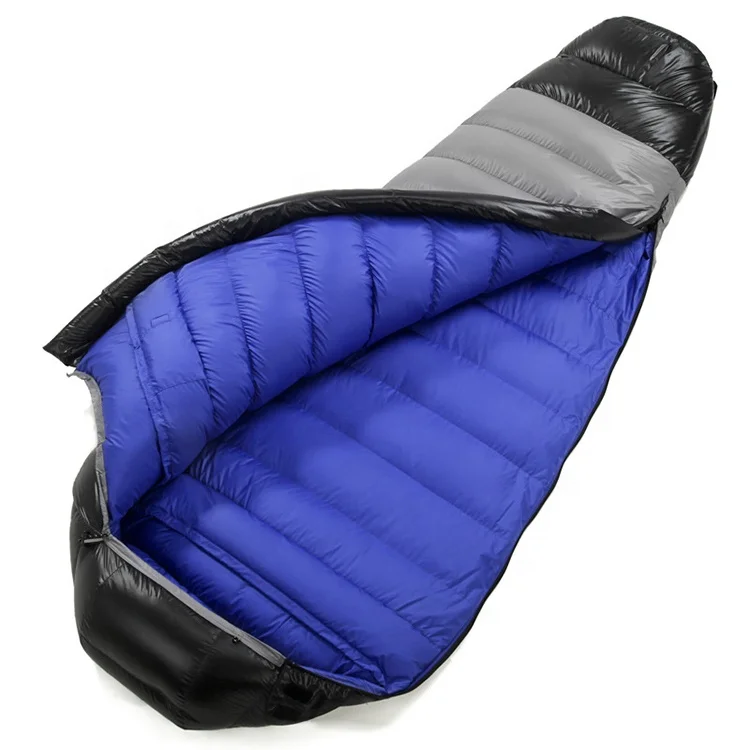 Outdoor Camping Adult Cold Weather Keep Warm Adult Hooded Envelope Down Sleeping Bag For Camping Hiking