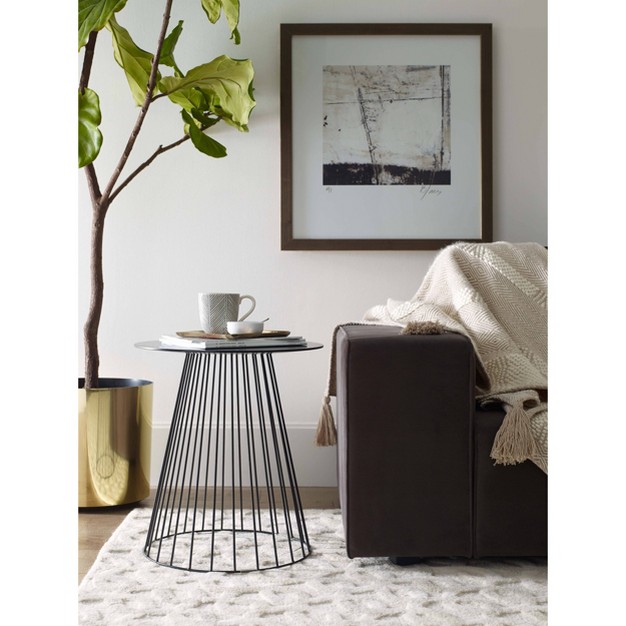 Element Round Side Table Black Adore Decor