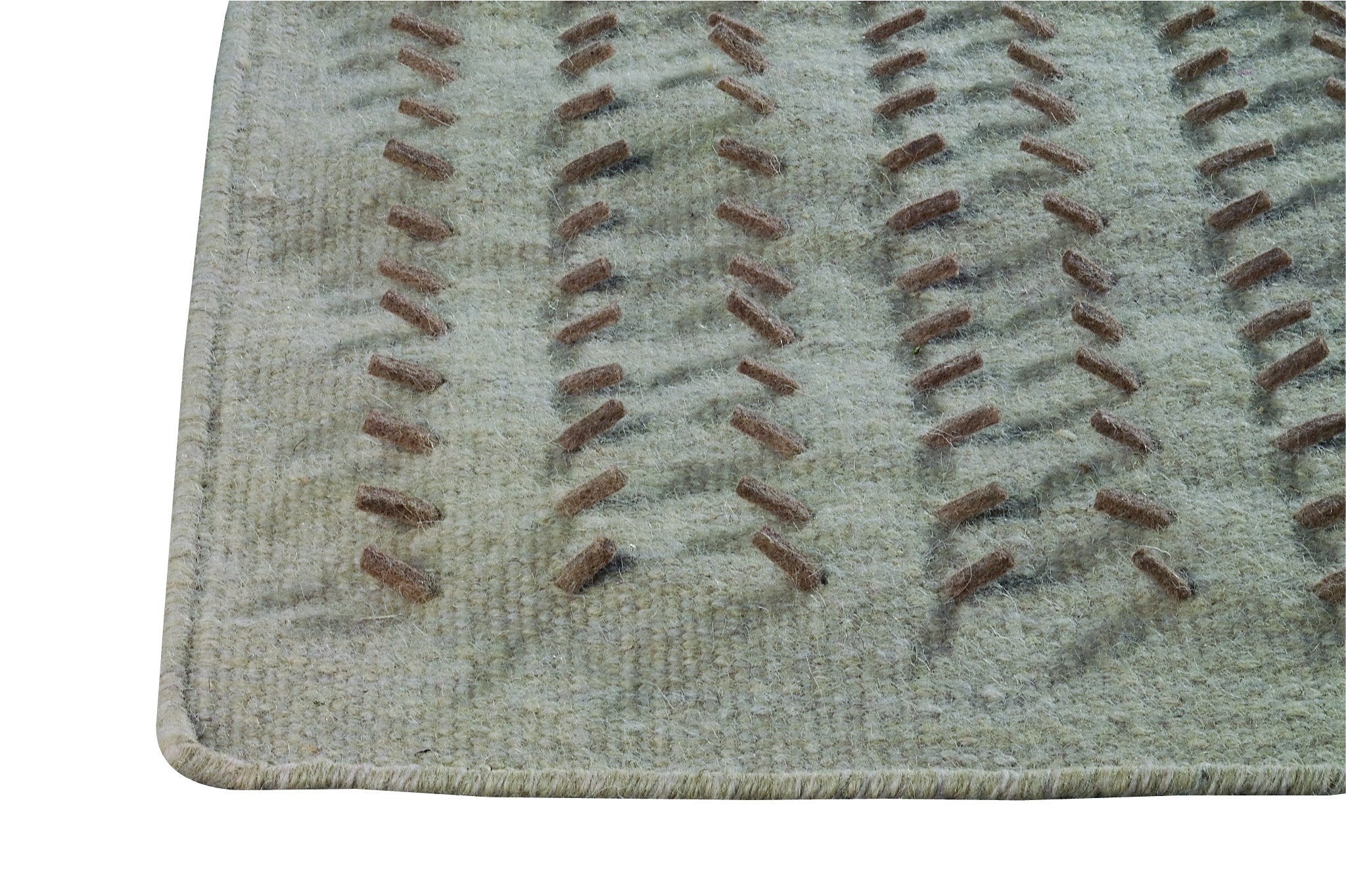 Palmdale Collection Hand Woven Wool and Felt Area Rug in Beige