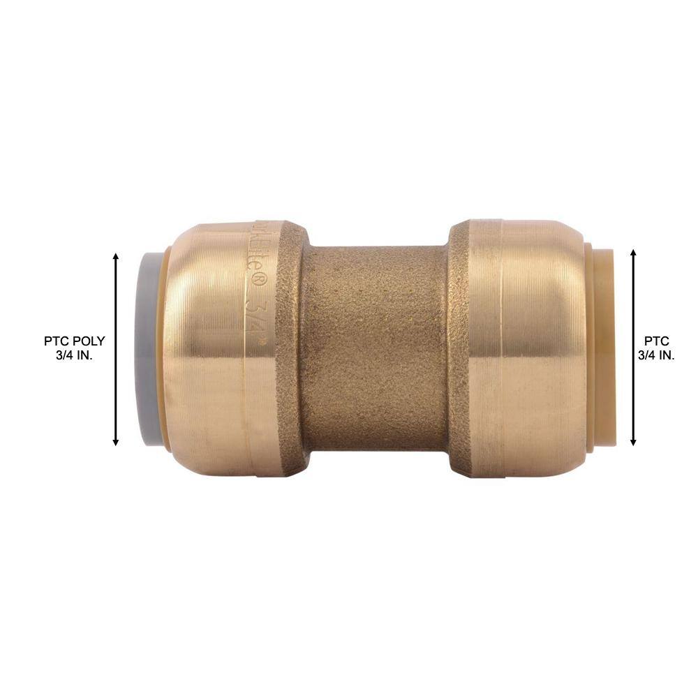 SharkBite 34 in. Push-to-Connect Brass Polybutylene Conversion Coupling Fitting U4016LFA