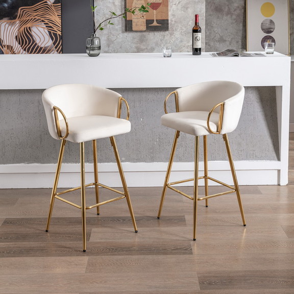 30 inch Set of 2 Bar Stools  with Chrome Footrest ...