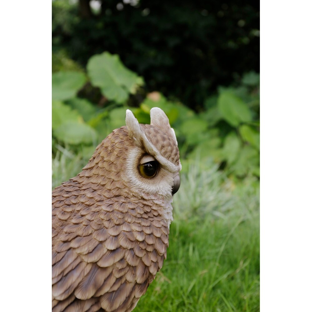 Large Long Eared Owl On Stump Statue