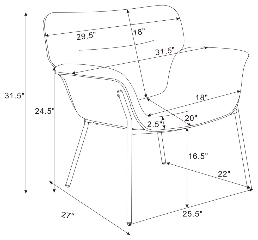 Davina Upholstered Flared Arms Accent Chair Ash Grey   Modern   Armchairs And Accent Chairs   by Modon  Houzz