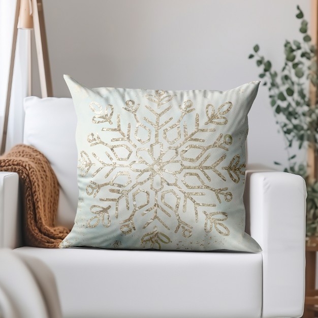 Glistening Snowflake I By Pi Holiday Collection Minimalist Throw Pillow