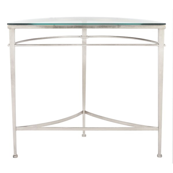 SAFAVIEH Couture Baur Antique Silver Glass Console Table