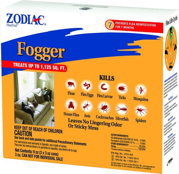 Zodiac Indoor Flea and Tick Fogger for Dogs and Cats