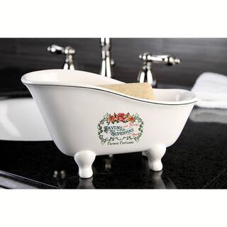 Kingston Brass Savons Aux Fleurs Slipper Claw Foot Tub Soap Dish in White HBATUBSRW