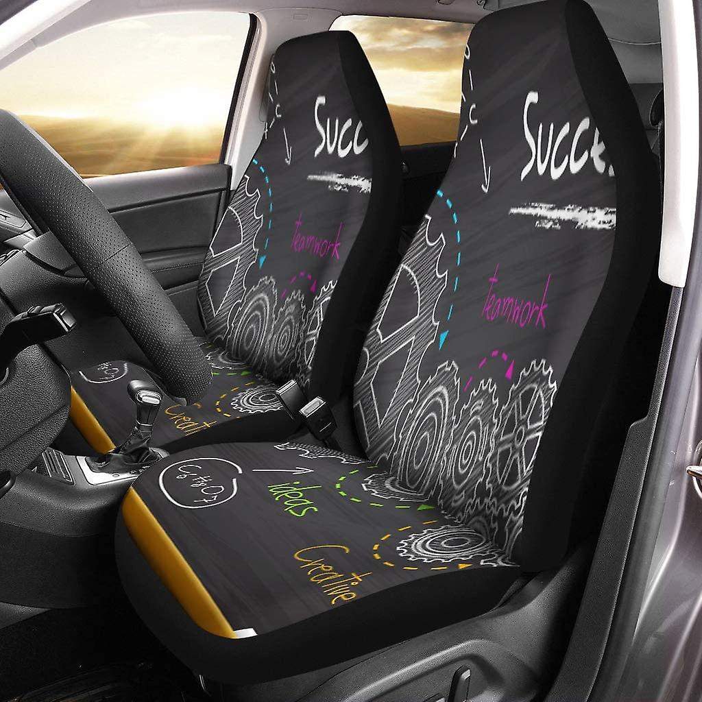 Set Of 2 Car Seat Covers Marketing Gears And Success Plan Chalk Strategy School Innovation Universal Auto Front Seats Protector Fits