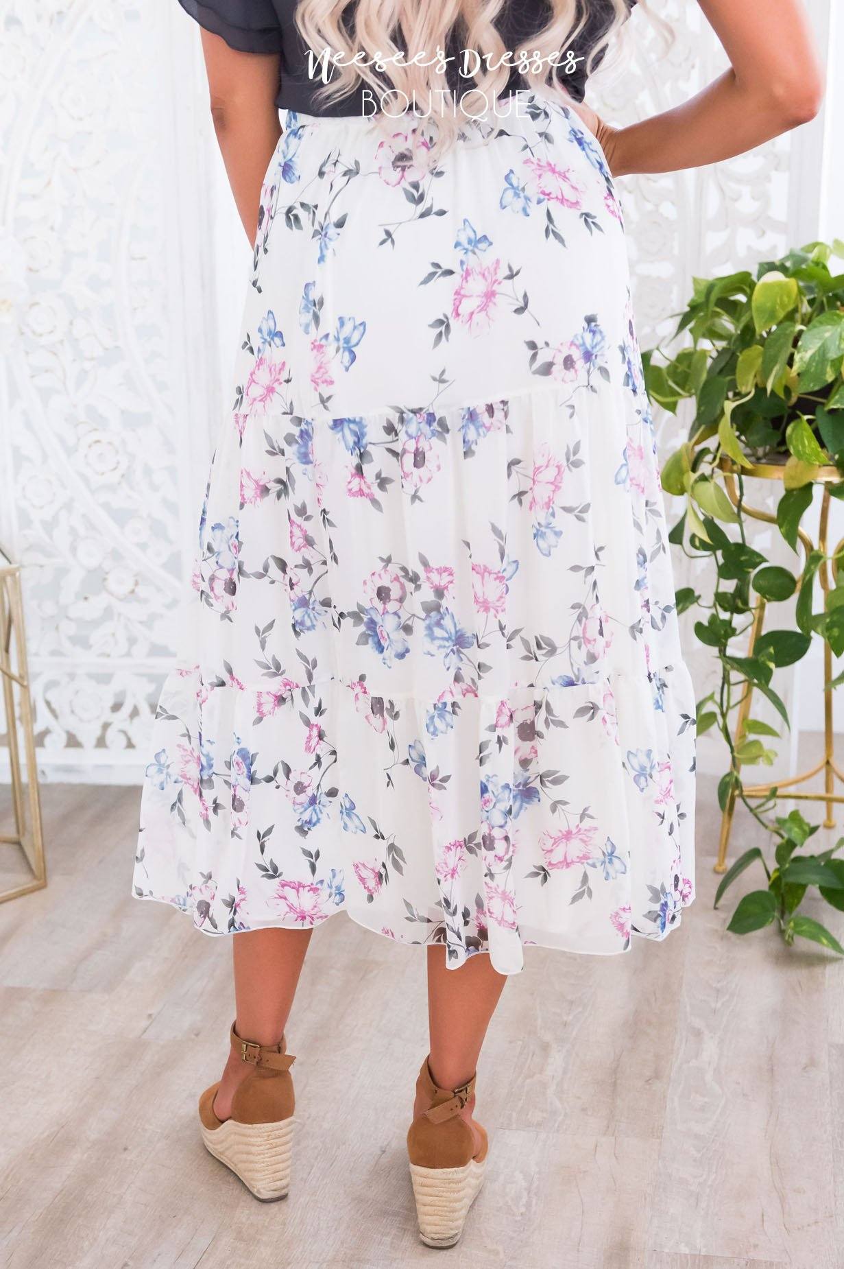 Falling For Floral Modest Skirt