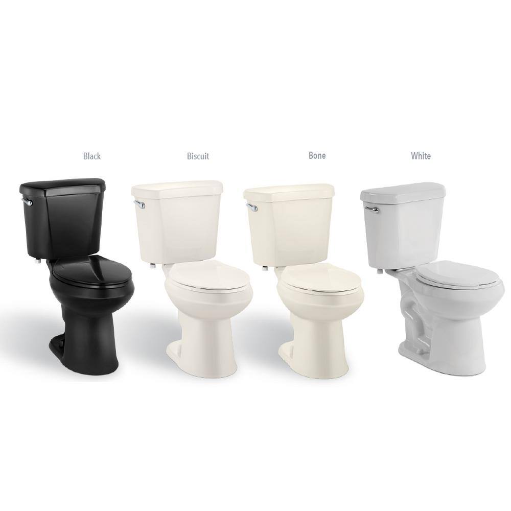 Glacier Bay 2-piece 1.28 GPF High Efficiency Single Flush Elongated Toilet in Black N2428E-BLK