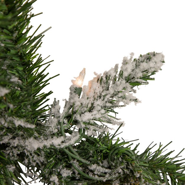 Prelit Snow Mountain Pine Artificial Christmas Garland Clear Lights