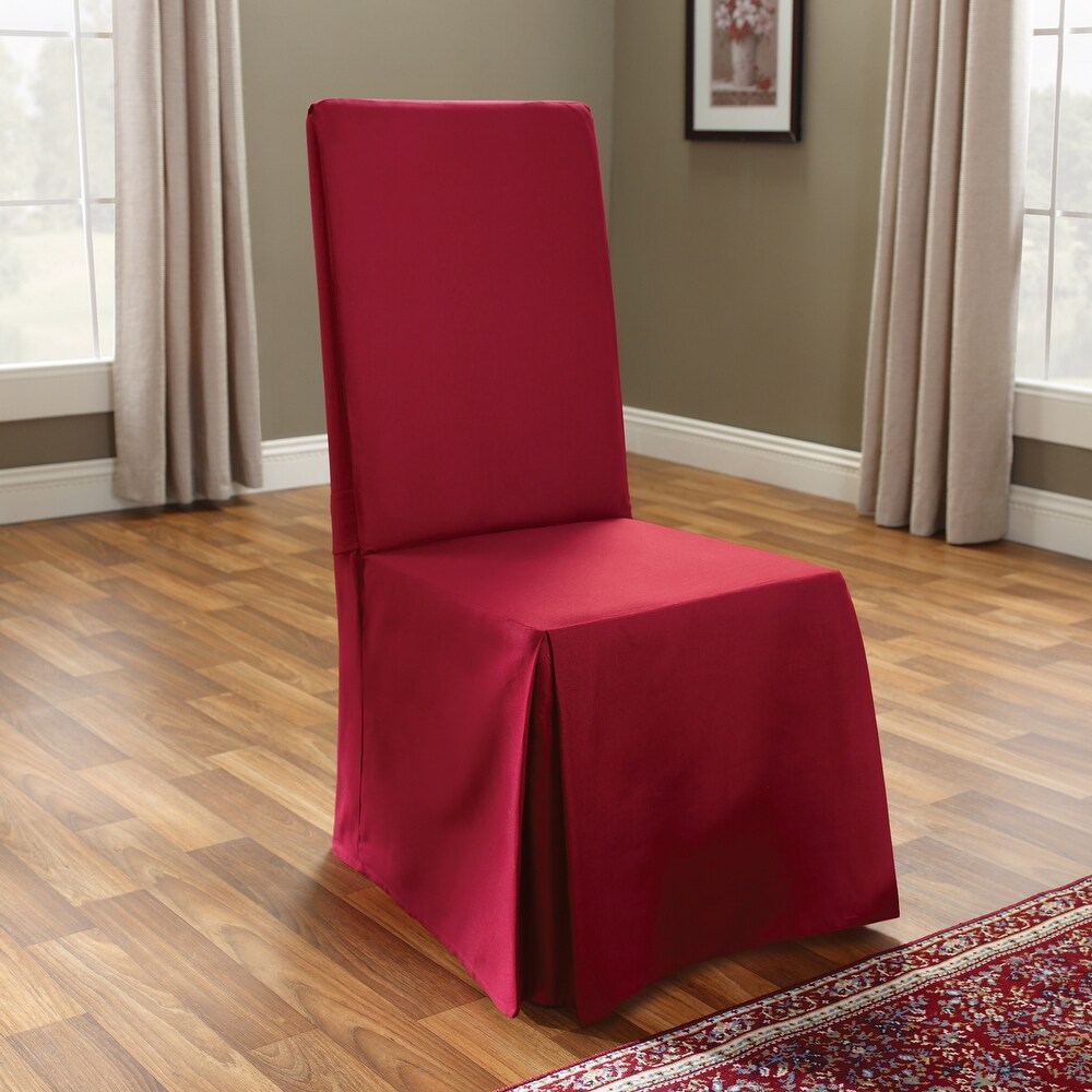 SureFit Cotton Duck Long Dining Chair Slipcover