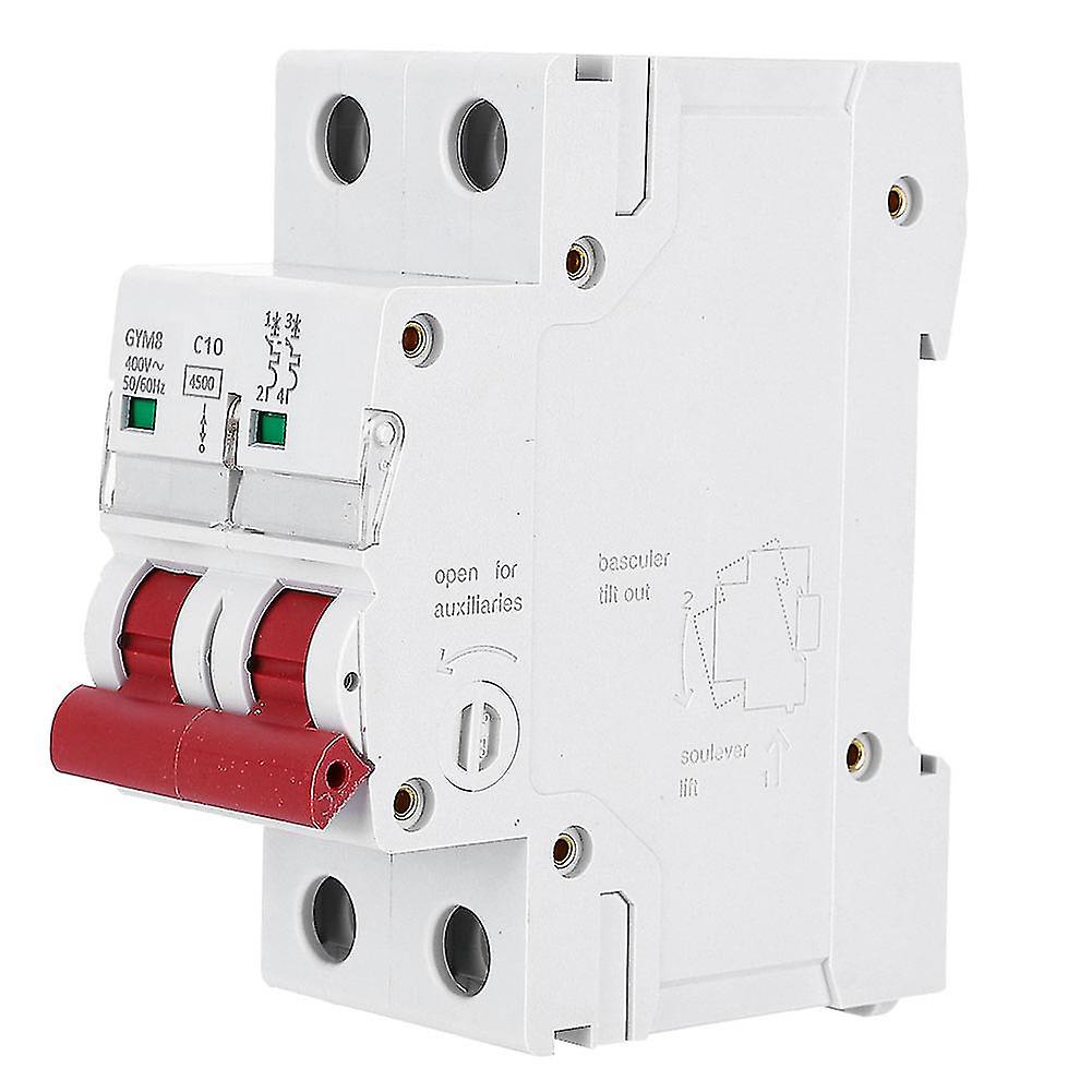 GYM8-C45 Miniature Circuit Breaker 2 Poles 400VAC Bilateral Busbar Wiring Circuit Breaker10A