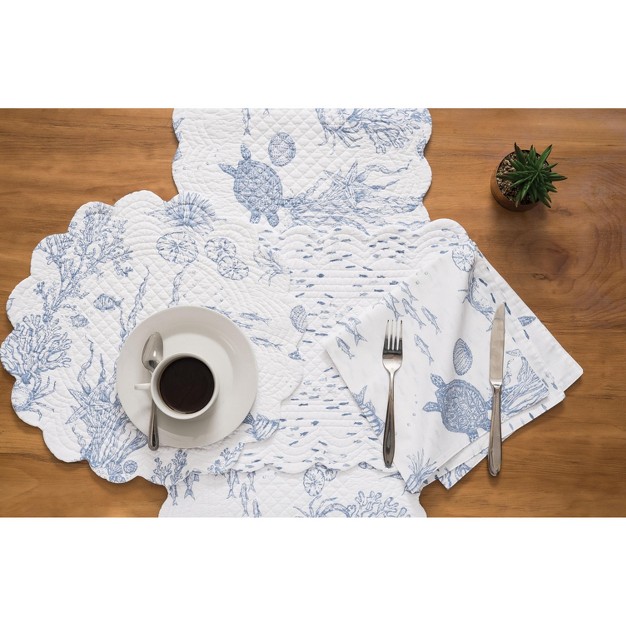 C amp f Home Makara Reef Coastal Round Placemat Set Of 6