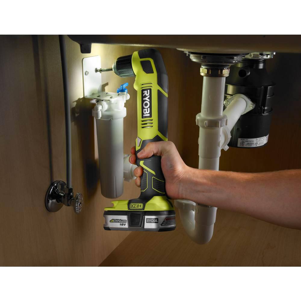 RYOBI ONE+ 18V Cordless 38 in. Right Angle Drill with 2.0 Ah Battery and Charger P241-PSK005