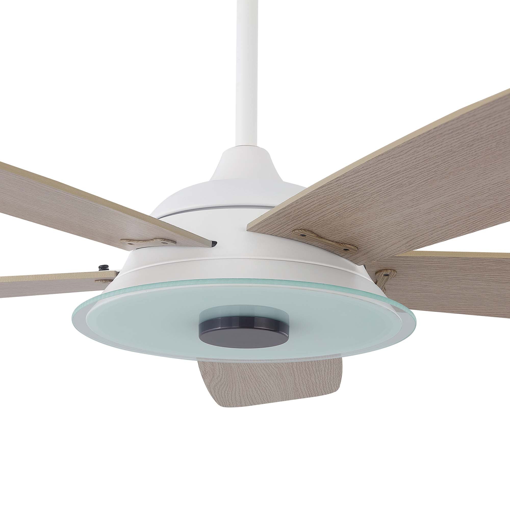 52-inch Indoor/Outdoor Smart Ceiling Fan， Reverse Airflow Dimmable LED and Remote