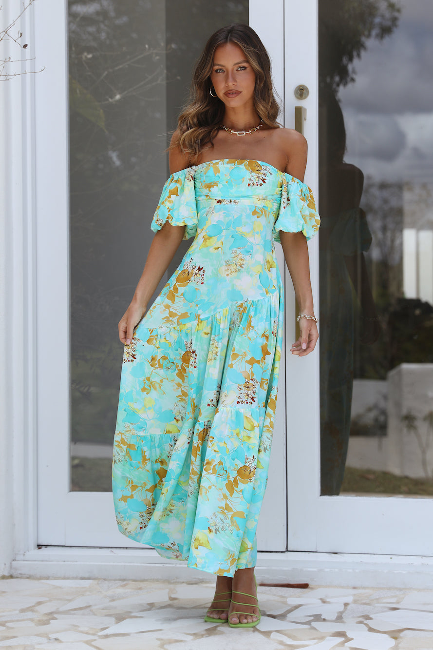 Szn For Prints Maxi Dress Green