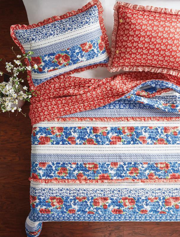 The Pioneer Woman Blue Heritage Floral 2-Piece Cotton Standard Sham Set