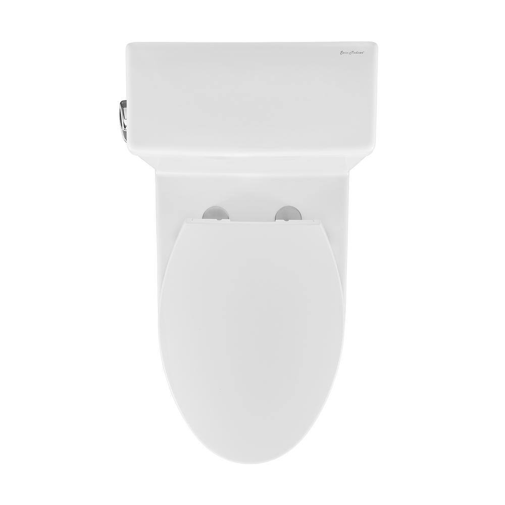 Swiss Madison Classe 2-piece 1.28 GPF Single Flush Elongated Toilet in. Glossy White Seat Included SM-2T130