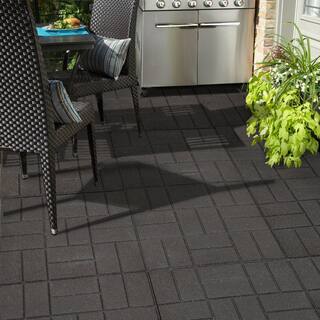 Envirotile 24 in. x 24 in. Rubber XL Brick Black Paver MT5001194