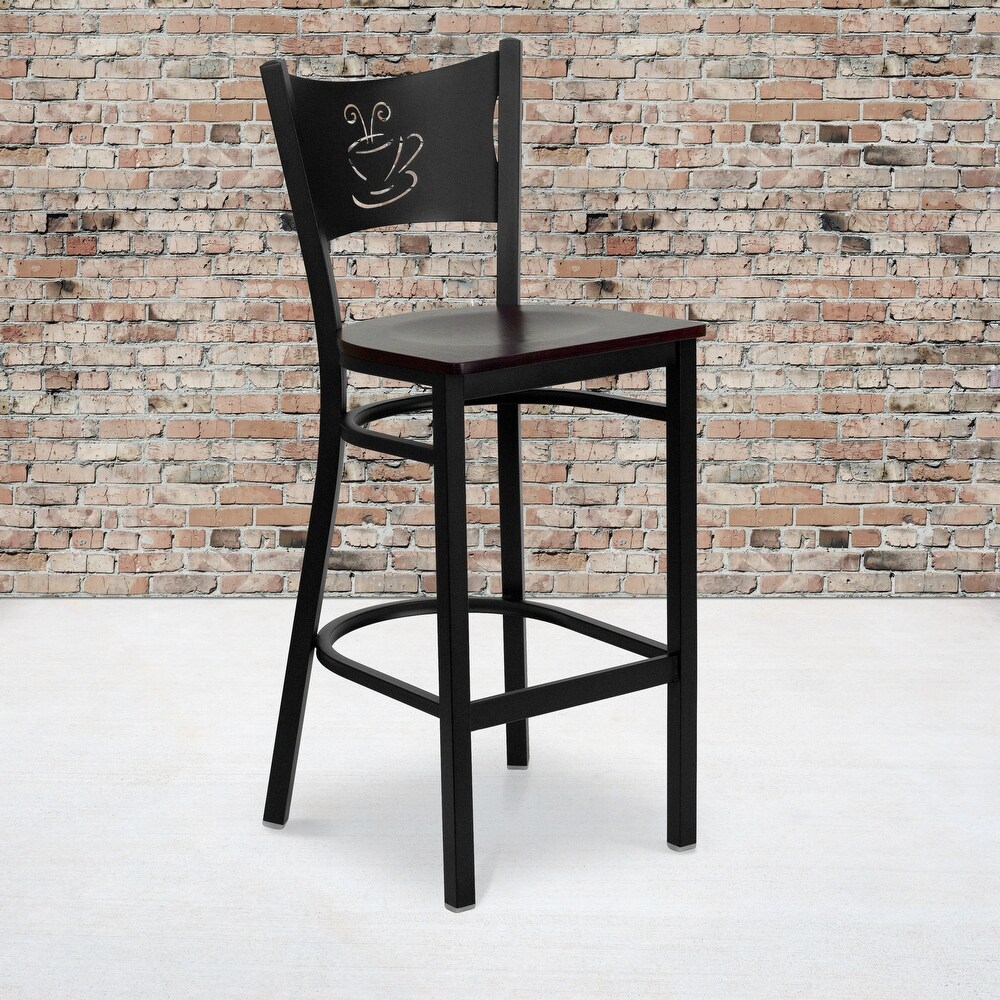 2 Pk. Coffee Back Metal Restaurant Barstool   18.25\