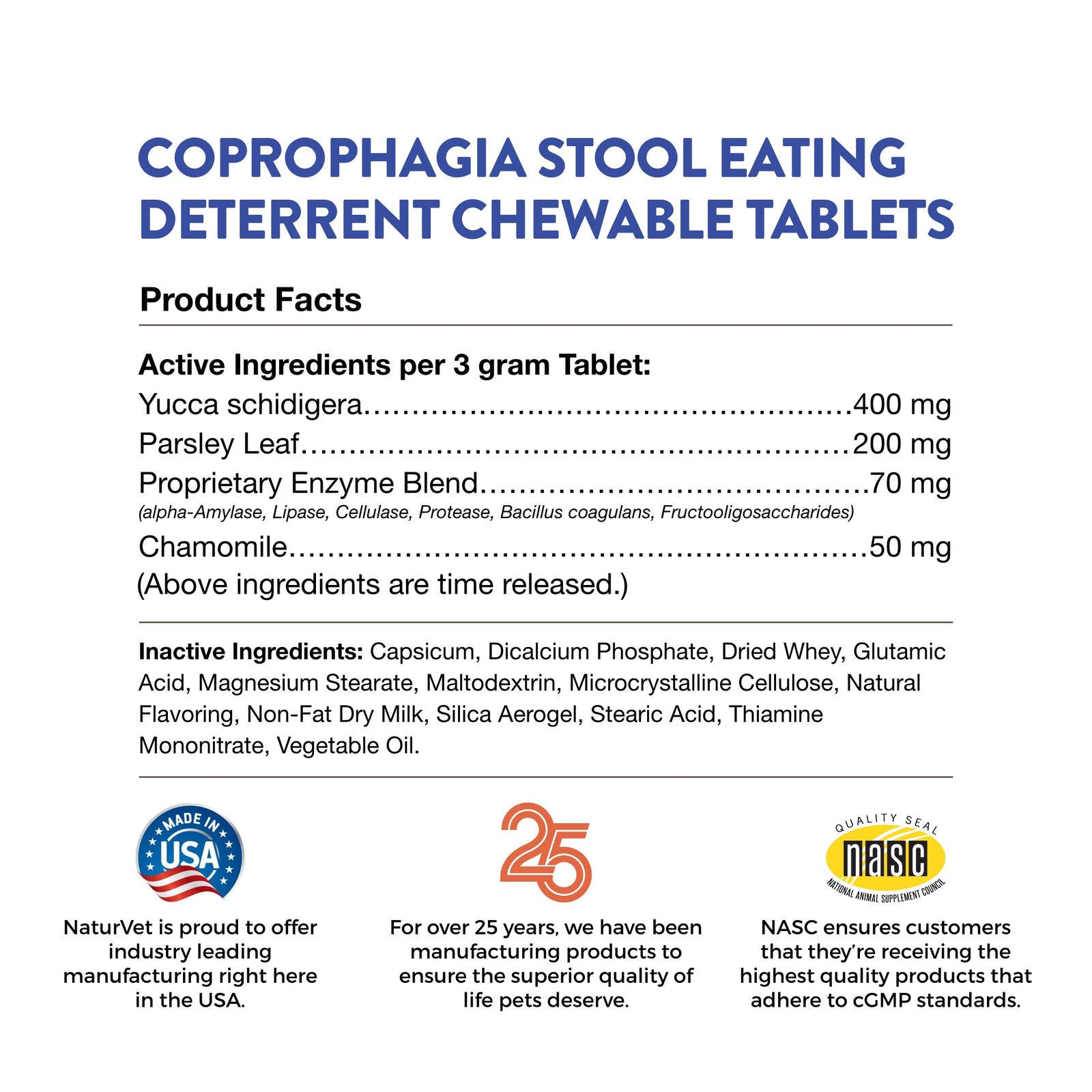 NaturVet Coprophagia Stool Eating Deterrent Chewable Tablets for Dogs