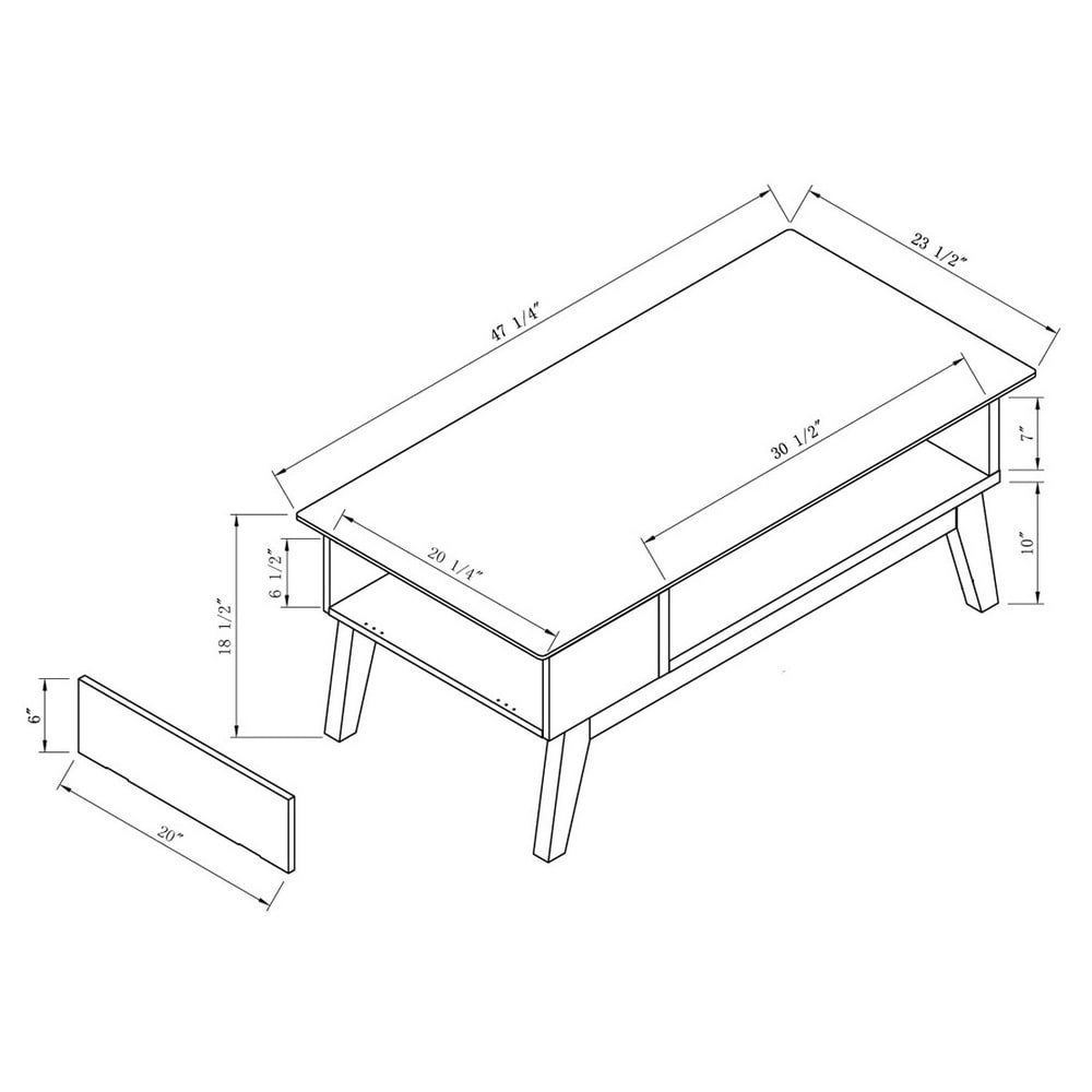 Furniture of America Oslo Contemporary 47 inch 1 shelf Coffee Table