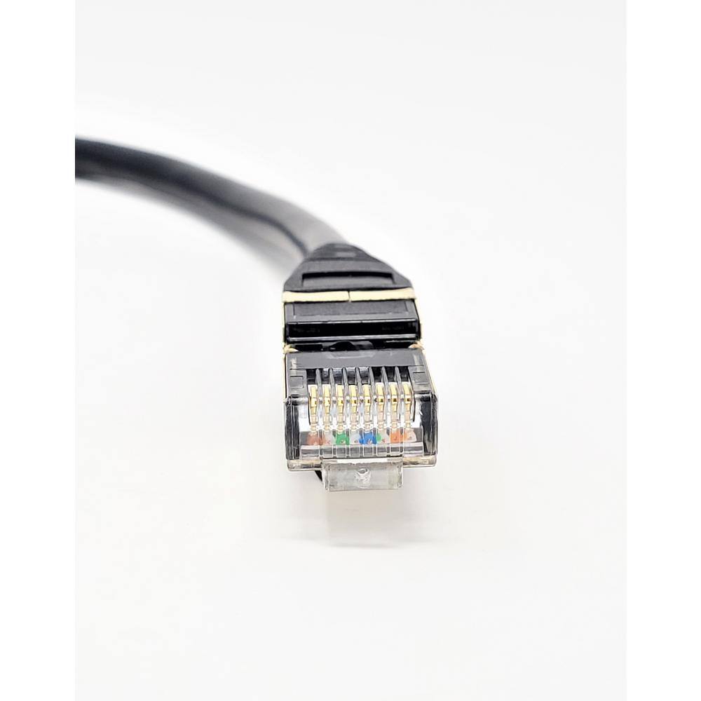 Micro Connectors Inc 3 ft. CAT 8 SFTP 26AWG Double Shielded RJ45 Snagless Ethernet Cable Black (5-Pack) E12-003B-5