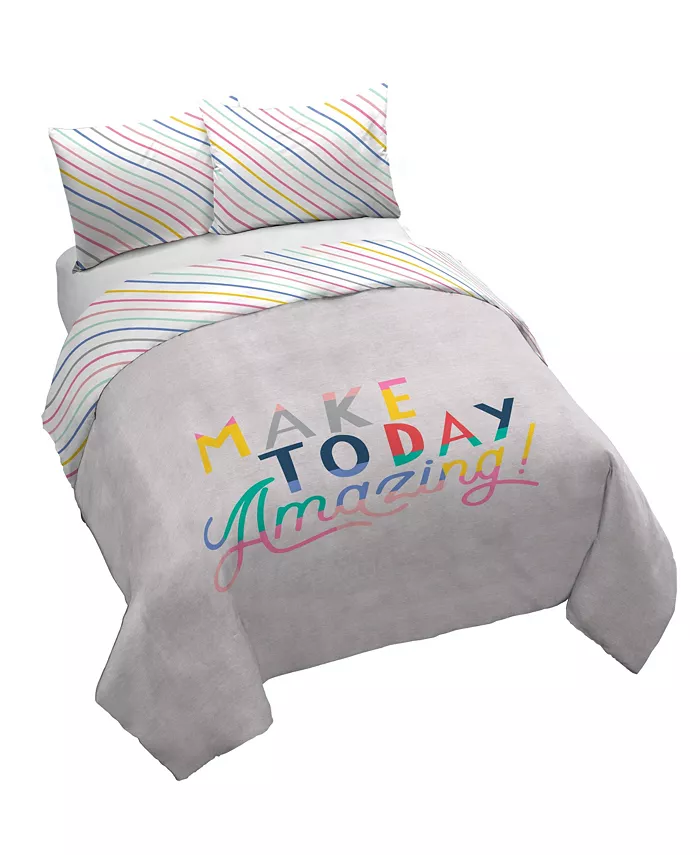 Saturday Park Make Today Amazing Twin Duvet Cover and Sham Set