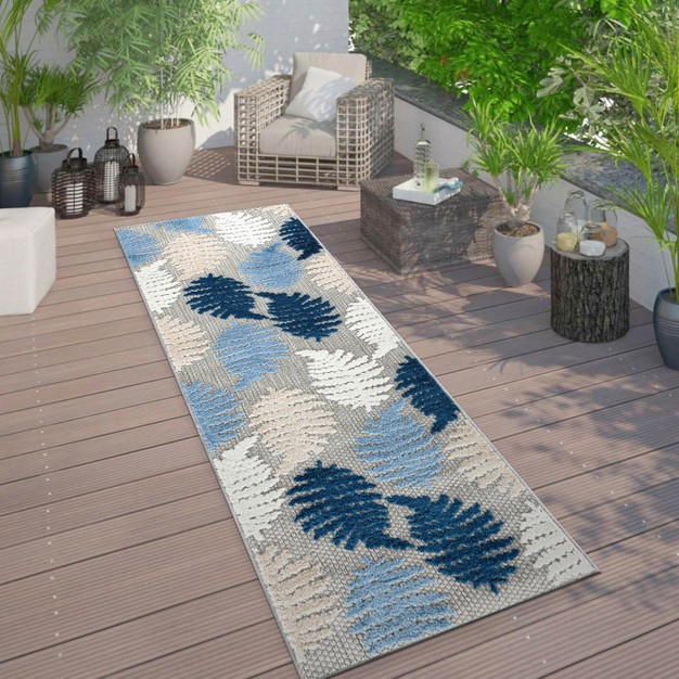 World Rug Gallery Seville Floral Leaves Indoor outdoor Area Rug