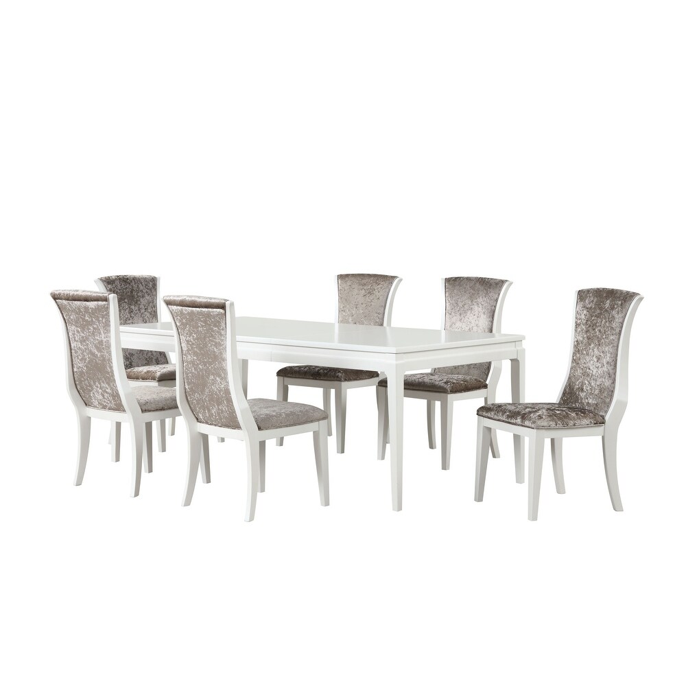 Renascence Rectangular Dining Table  Pearlized White