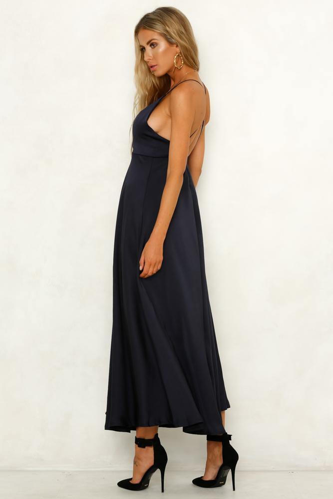 Hard To Deny Maxi Dress Navy