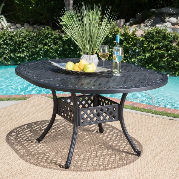 Outdoor Expandable Aluminum Dining Table，Hammered Bronze Finish