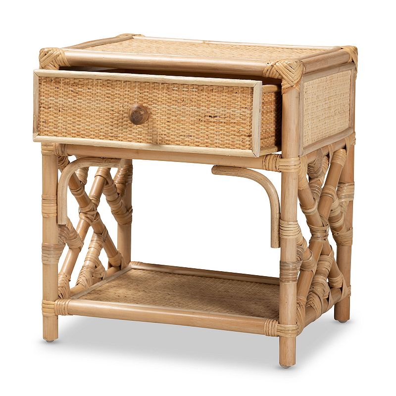 bali and pari Camara Rattan Nightstand Table