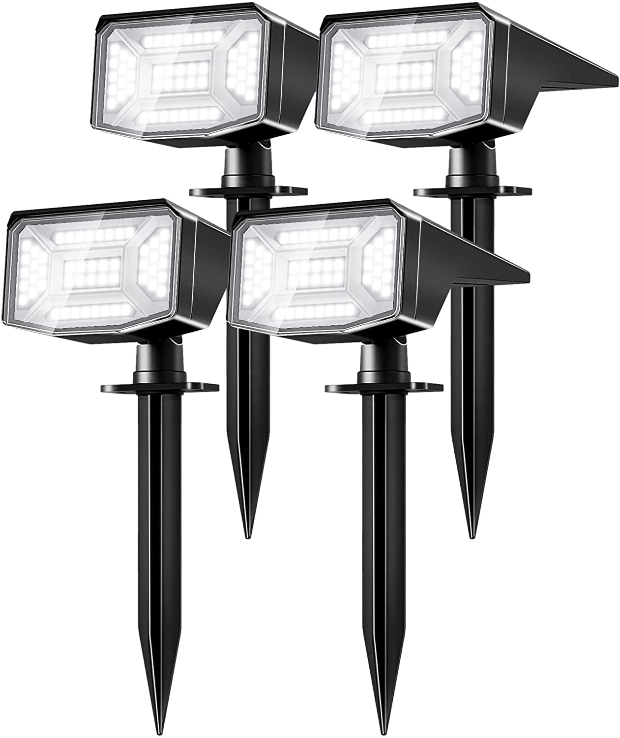 Otdair Solar Landscape Lights Outdoor ， IP65 Waterproof 50 LED Solar Spot Lights ， White Light ， 4 Pack