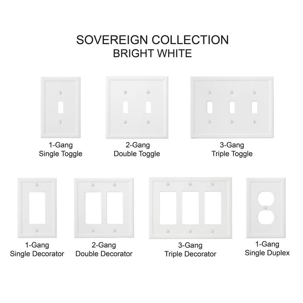 Hampton Bay Sovereign 1 Gang Bright White Toggle Stone Wall Plate SWP1102-18