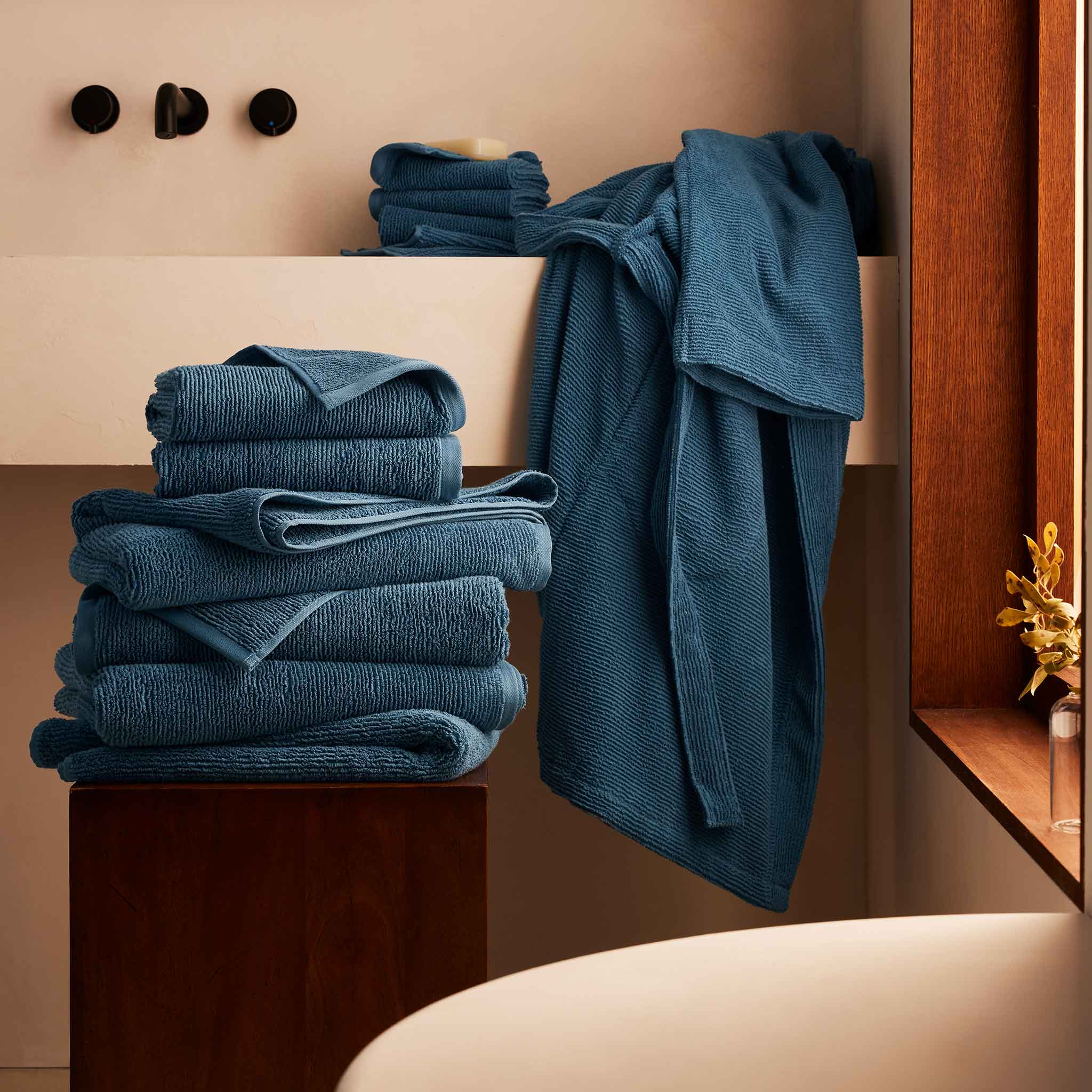 Organic Ribbed Bath Towels