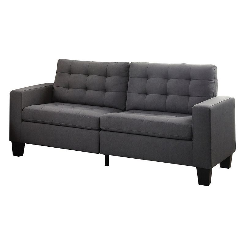 Dashing Sofa In Gray Linen Fabric