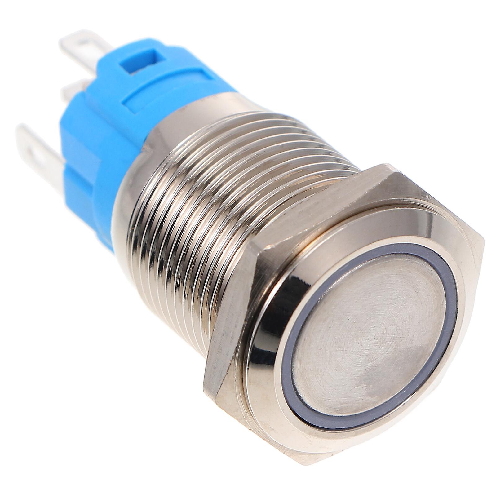 16mm Aluminum Alloy Momentary Push Button Switch With Light For Car Marine